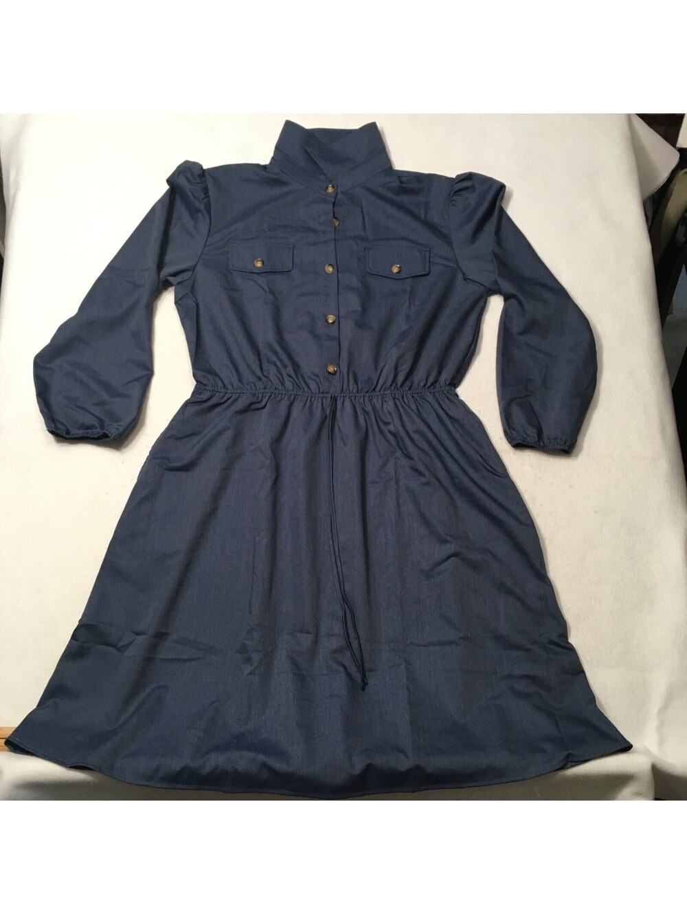 Country Cowgirl Peasant BLUE  Maxi Dress Women XXL  Cottage MODEST Prairie MIDI